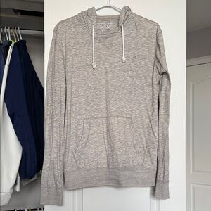 American Eagle Outfitters Men’s Heather Light Gray Hooded Pullover